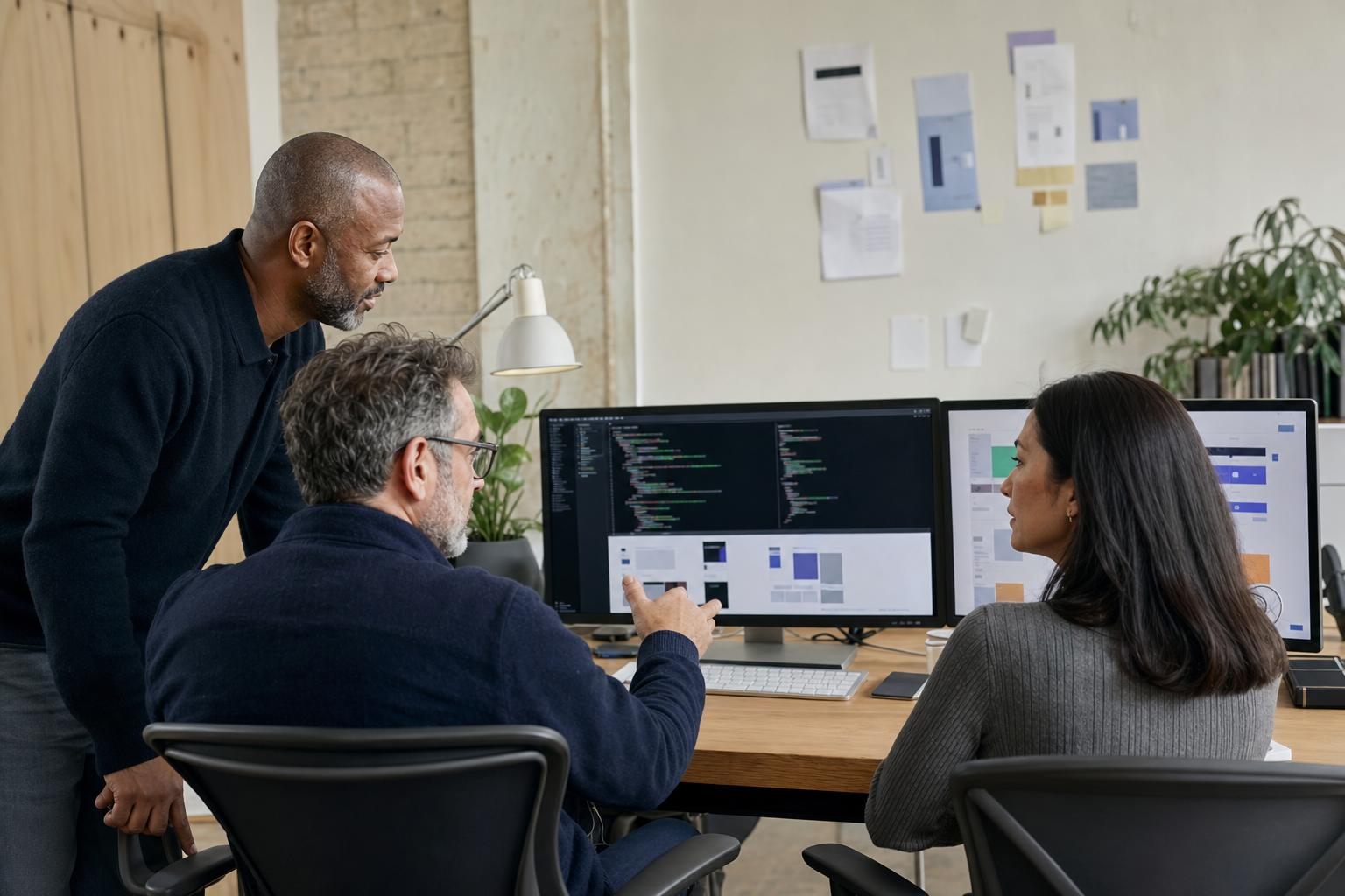 A team planning website work